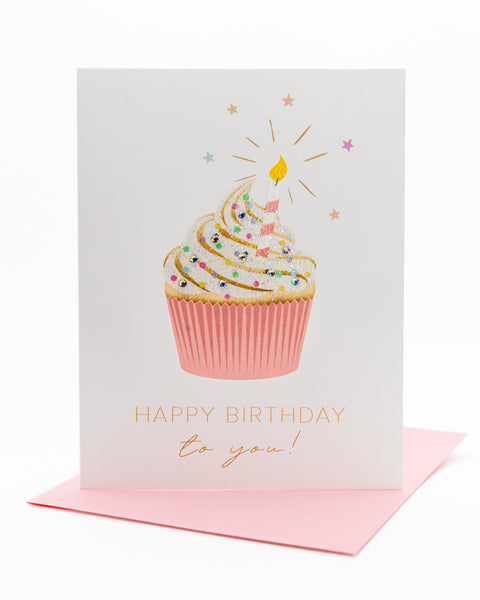 Cupcake Surprise Birthday Greeting Card