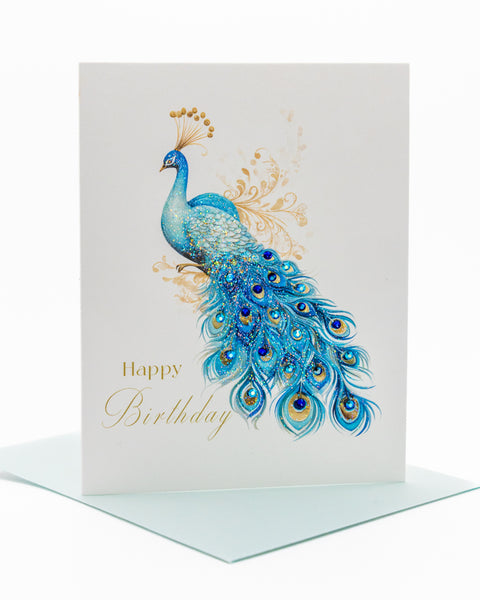 Jewel of the Peacock Birthday Greeting Card