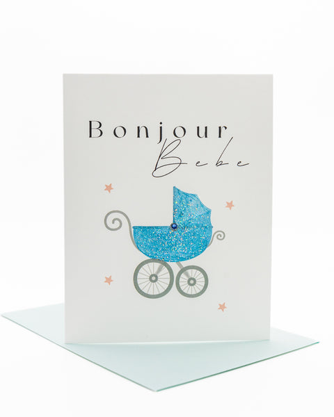 Bonjour Boy Baby Shower Greeting Card