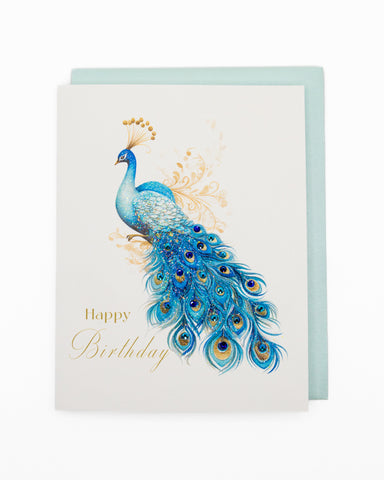 Jewel of the Peacock Birthday Greeting Card