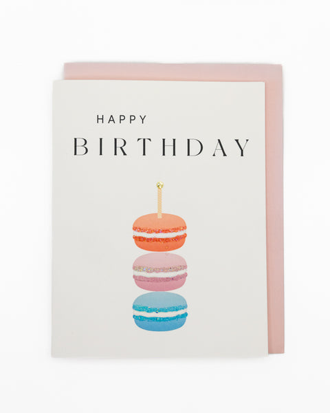 Le Macaron Trifecta Birthday Greeting Card