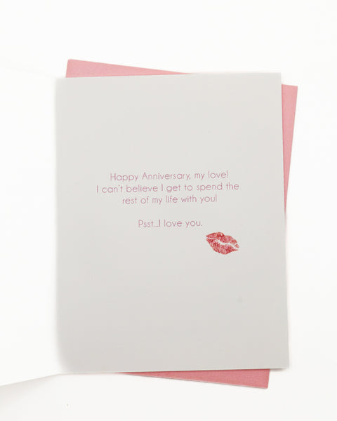 Psst I Love You Anniversary Greeting Card