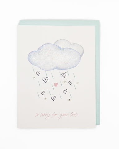 Raining Hearts Sympathy Greeting Card