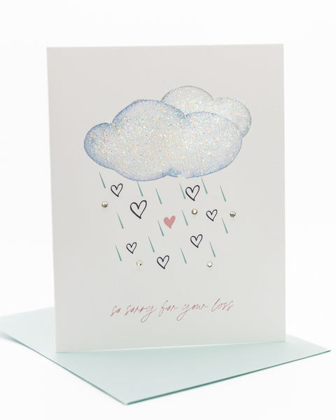 Raining Hearts Sympathy Greeting Card