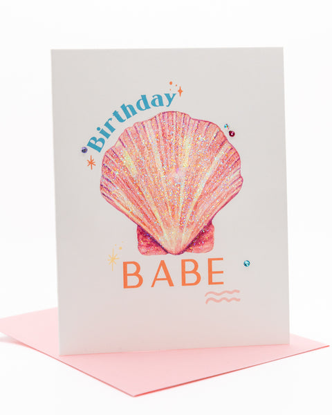Seashell Babe Birthday Greeting Card