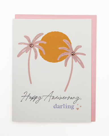 Under the Palms Anniversary Greeting Card